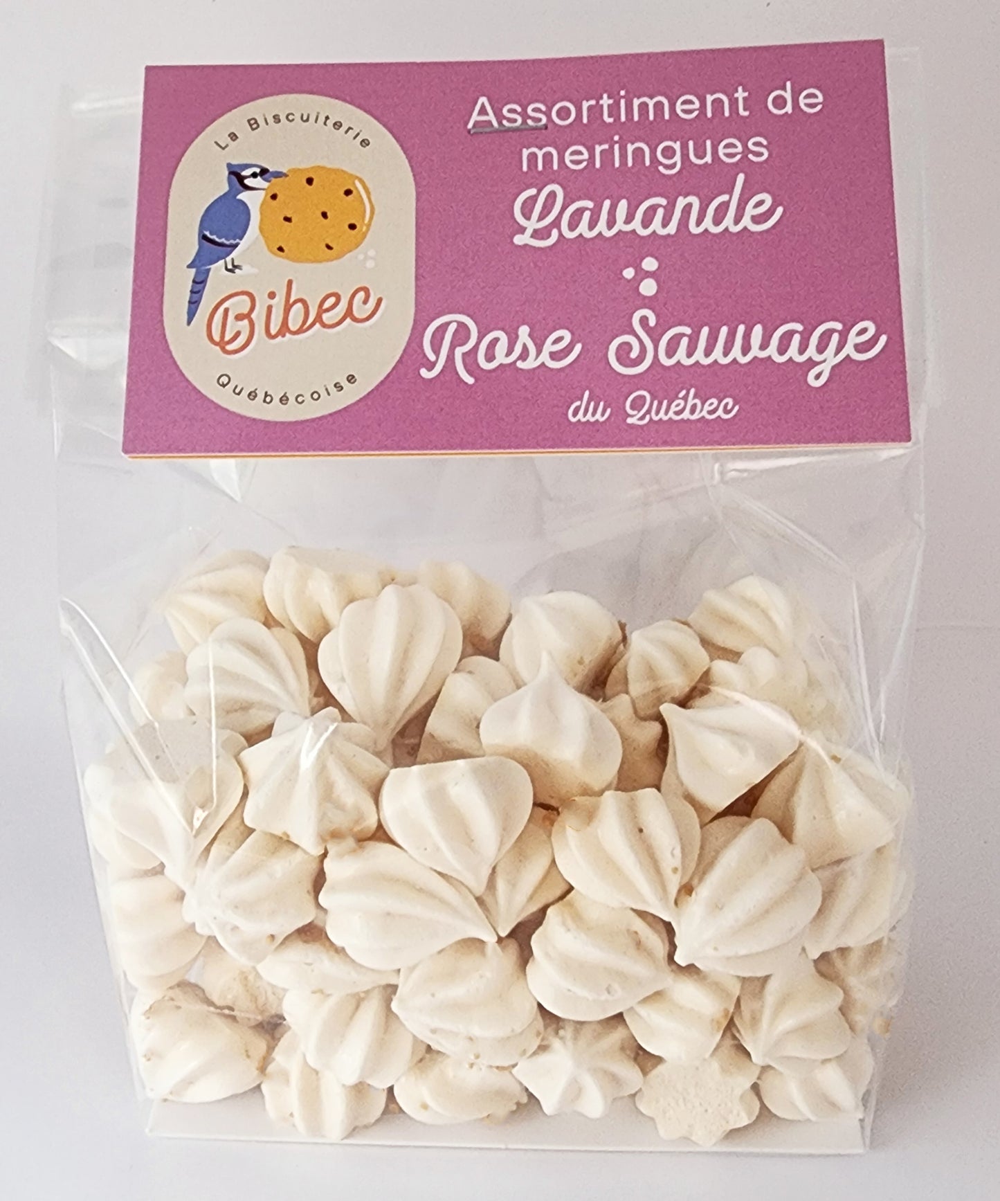 Assortiment de Meringues Lavande et Rose Sauvage du Québec